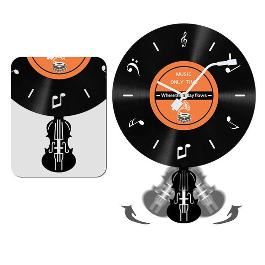 Lp Record Pendulum Wall Clock for Kids Bedroom