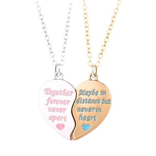 Half Heart Friendship Necklaces Distance Relationship Gift Set