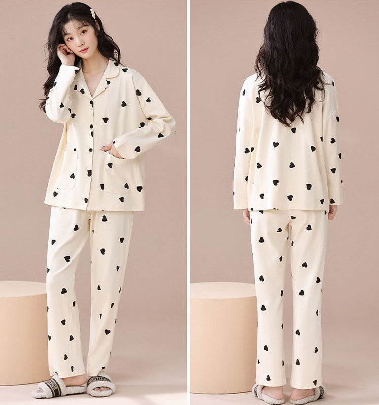 Cute Hearts Pajamas PJs for Women 100% Cotton