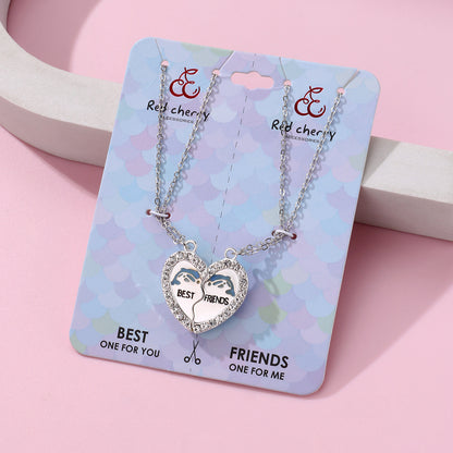 Hearts Magnetic Best Friend Necklaces Gift Set