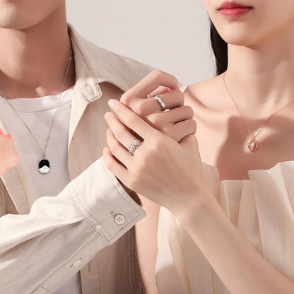 Romantic Sakura Necklaces Gift Set for Couples