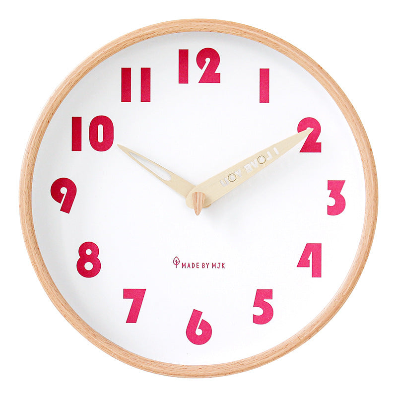 Loforay™ Solid Wood Circular Classroom Silent Wall Clock