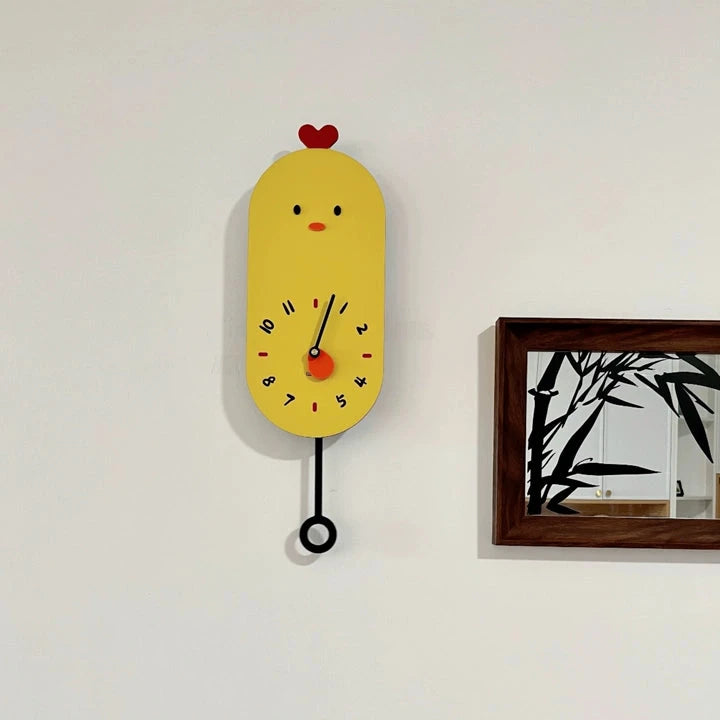 Cute Chicken Kids Bedroom Silent Wall Clock