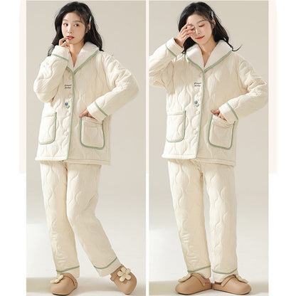 2-Piece Women's Thick Pyjamas Soft 100% Cotton