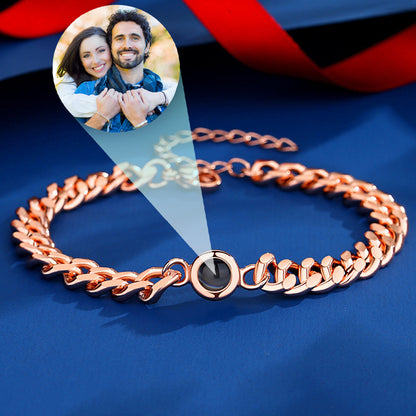 Photo Projection Mens Chain Bracelet