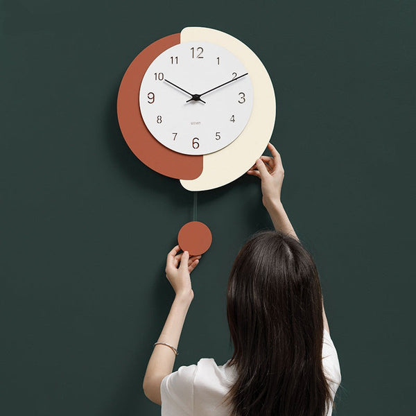 Irregular Shape Pendulum Wall Clock for Study Room Non-ticking – Loforay