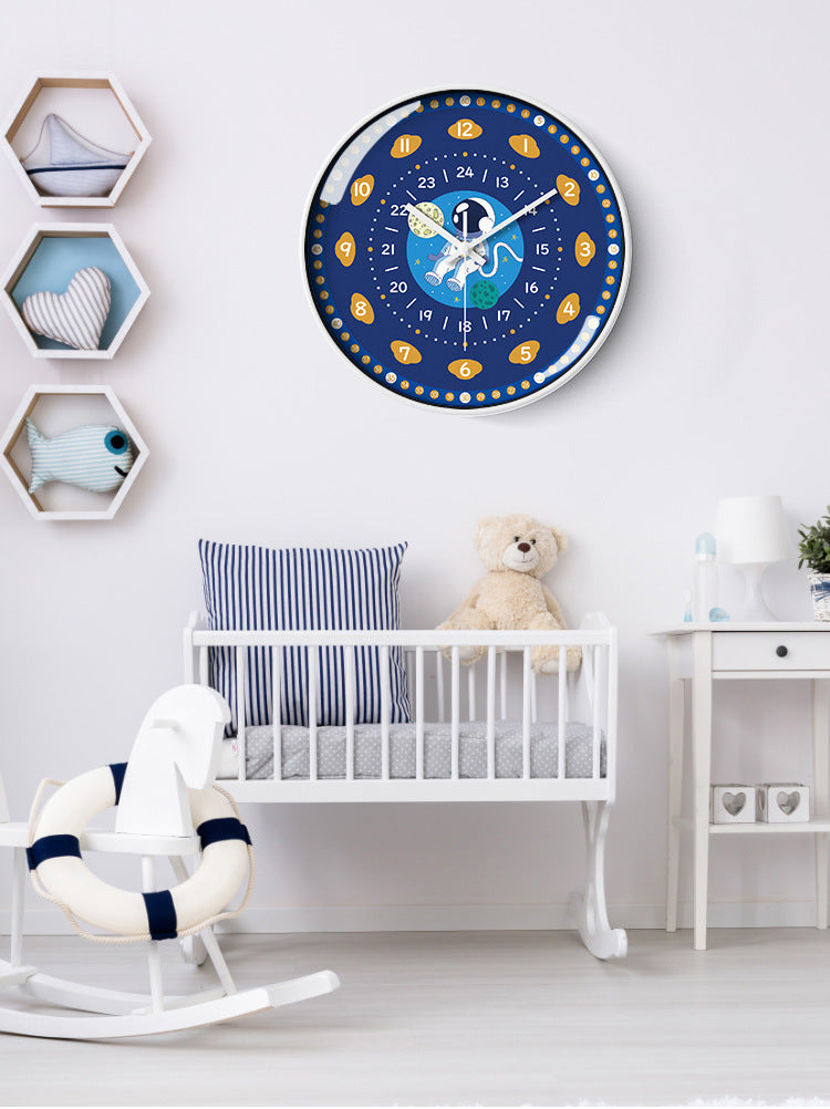 Nursery Kids Bedroom Silent Wall Clock 12 Inches
