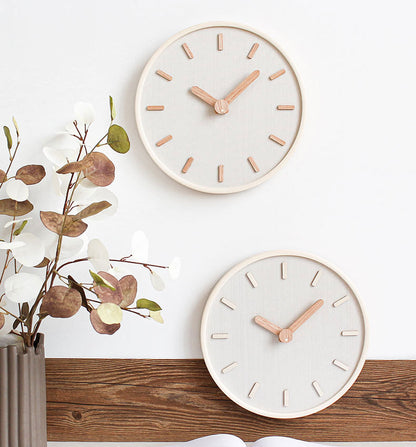 Analogue Round Wooden Wall Clock for Home