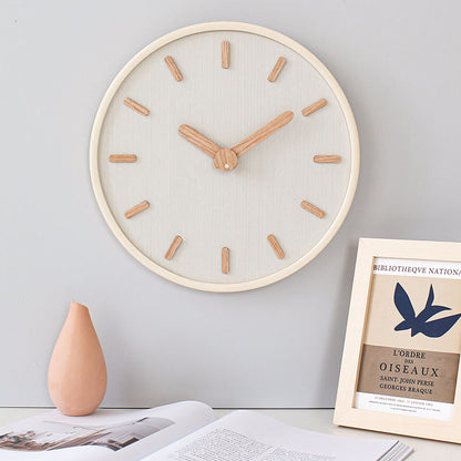 Analogue Round Wooden Wall Clock for Home