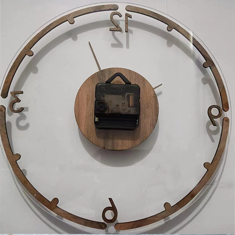 Nordic Design Silent Wall Clock 12 Inches Walnut Wood