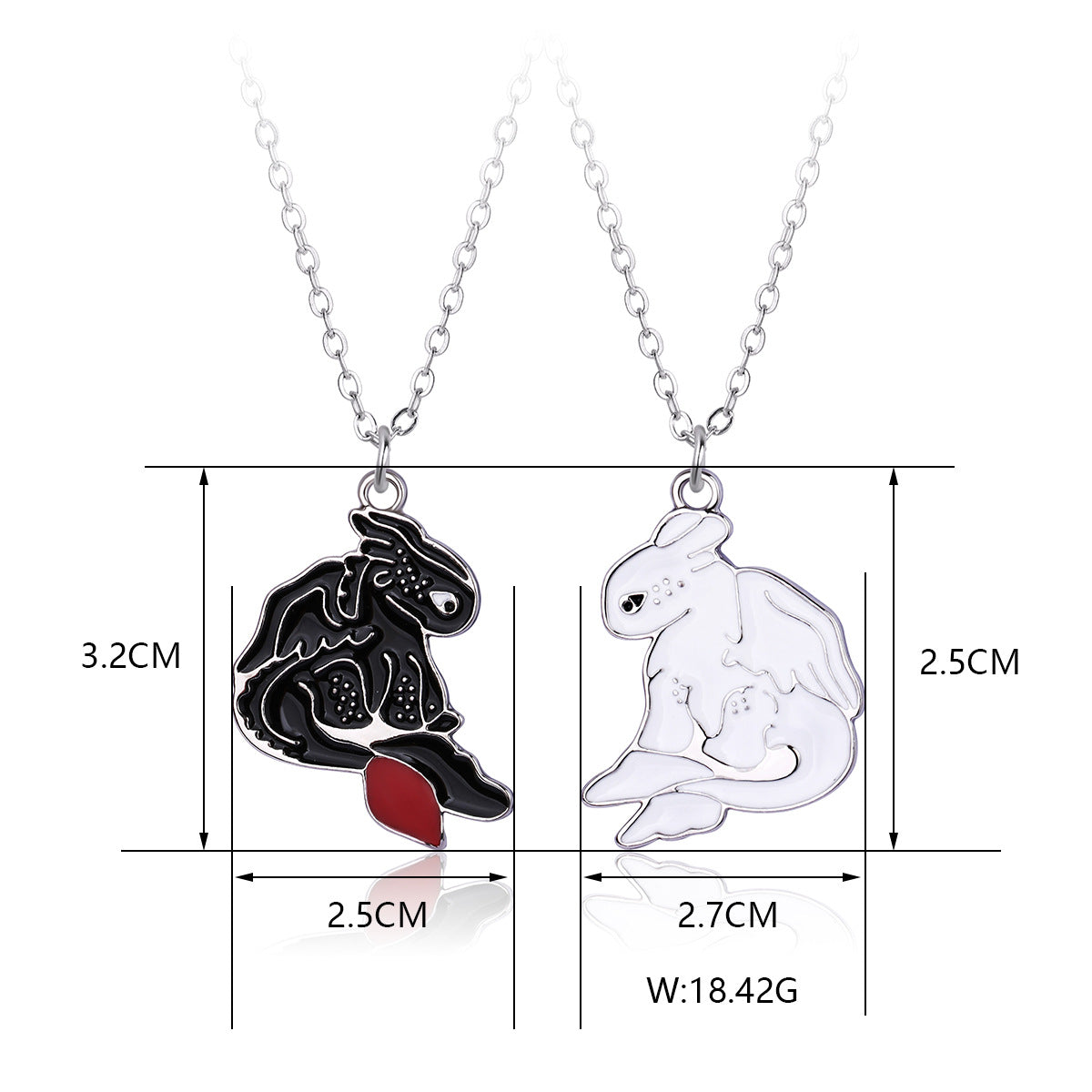 Cute Ghosts Best Friend Necklaces Gift Set for 2