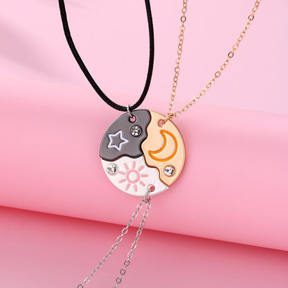 Sun Moon Star Best Friends Necklaces Gift Set for 3