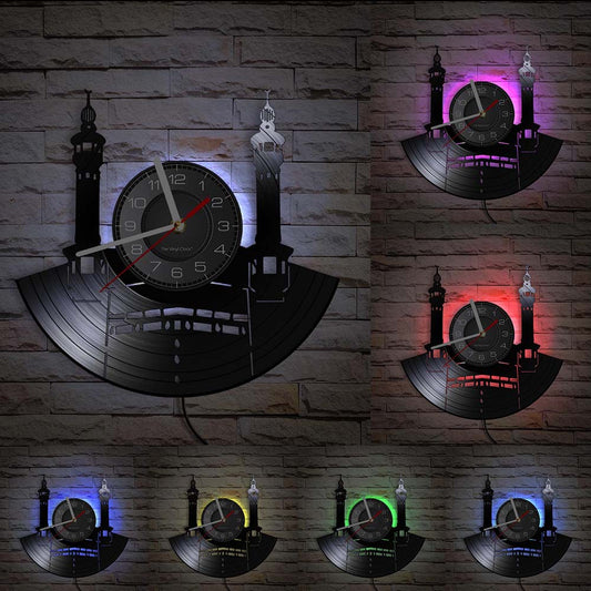 Qibla Shaped Islamic Style Wall Décor Silent Clock