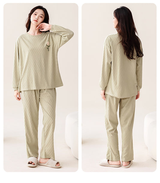 Women Long Pyjamas 2-Piece Set 100% Pure Cotton