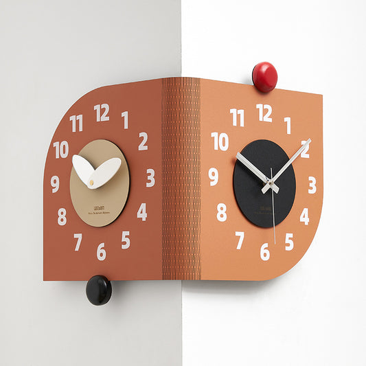 Loforay™ Two Sided Wall Corner Decorative Silent Clock