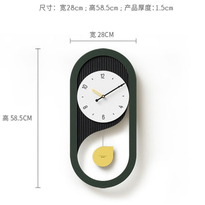 Pendulum Silent Long Wall Clock for Home Office