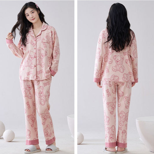 Bear Loungwear and Pajamas Set for Women 100% Cotton