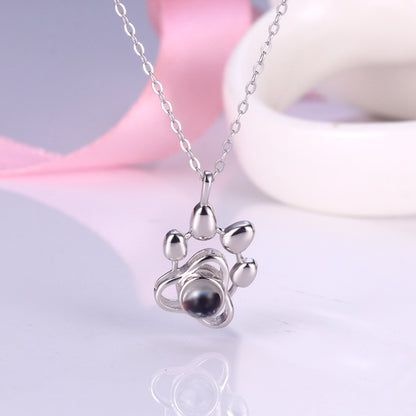 Photo Projection Pet Paw Memorial Pendant