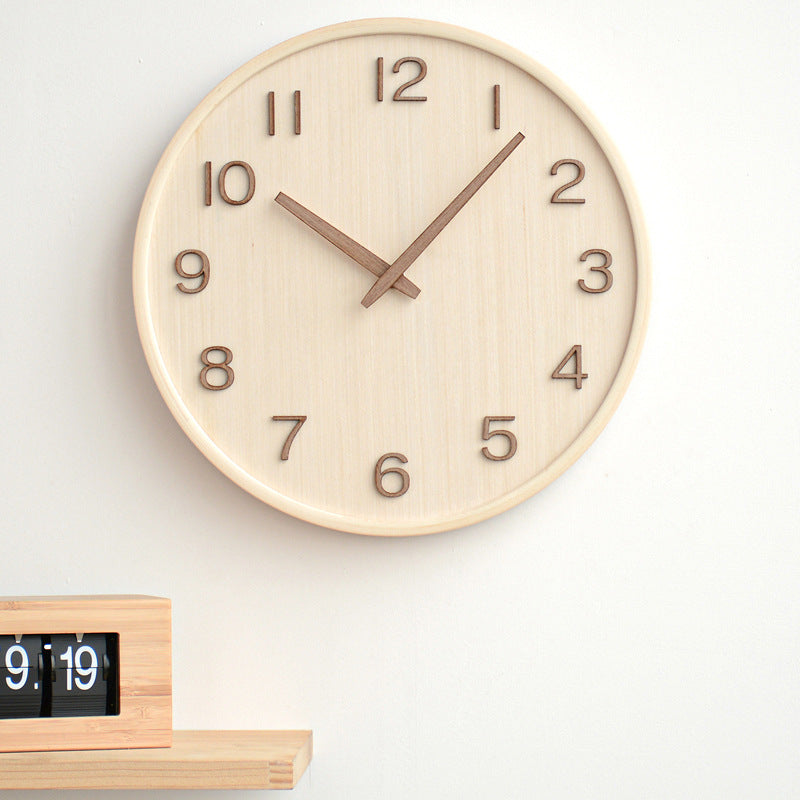 Analogue Wooden Round Wall Clock for Home