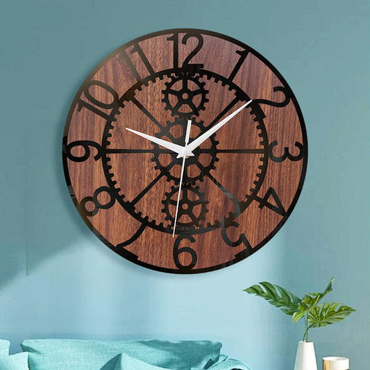 Steampunk Gears Silent Wall Clock