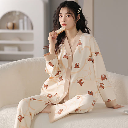 Women's Button Down Pyjamas Set 100% Pure Cotton