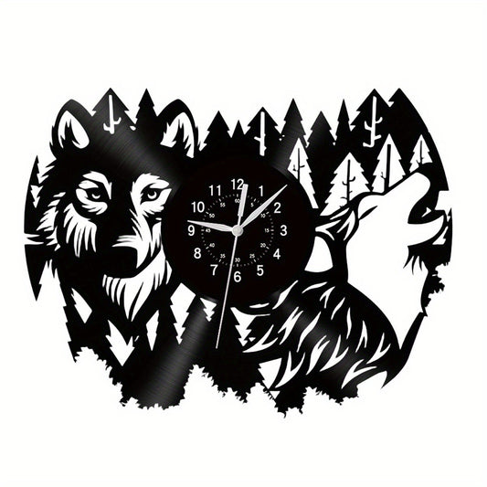 Wolf Jungle Themed Silent Wall Clock