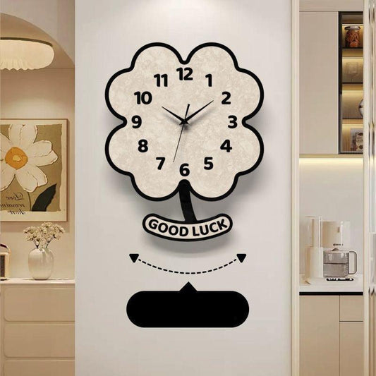 Unique Flower Silent Pendulum Wall Clock