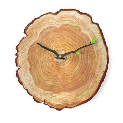 Wood UV Print Textured Silent Wall Clock 16 Inches