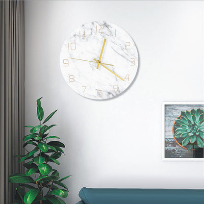 Marble Bedroom Wall Decoration Clock Gift 12 Inches Acrylic