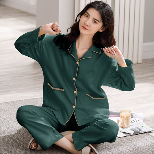 Classic Long Sleeves Pyjamas for Women 100% Cotton