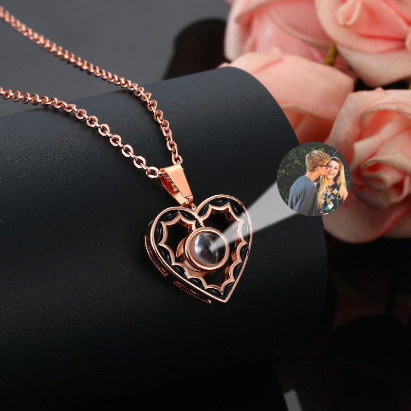 Photo Projection Heart Shaped Pendant