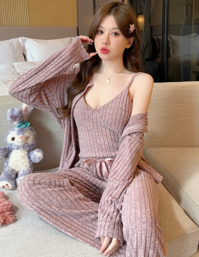 3-Piece Women's Pyjamas PJs Set 100% Cotton