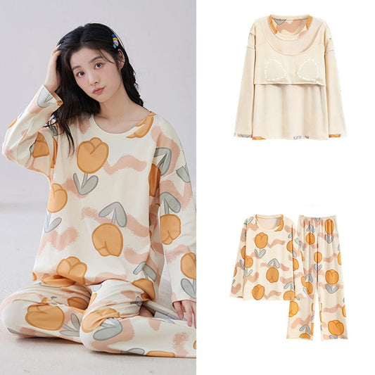 2-Piece Pajamas for Girls Padded Bra PJs Set 100% Cotton