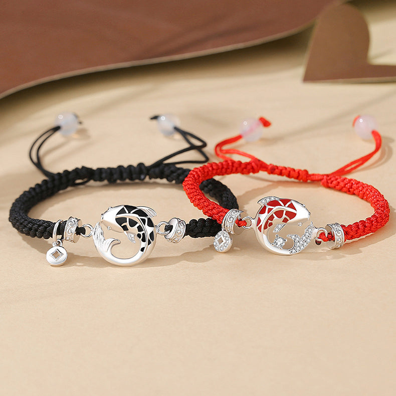 Matching Koi Fish Bracelets Set for Couples