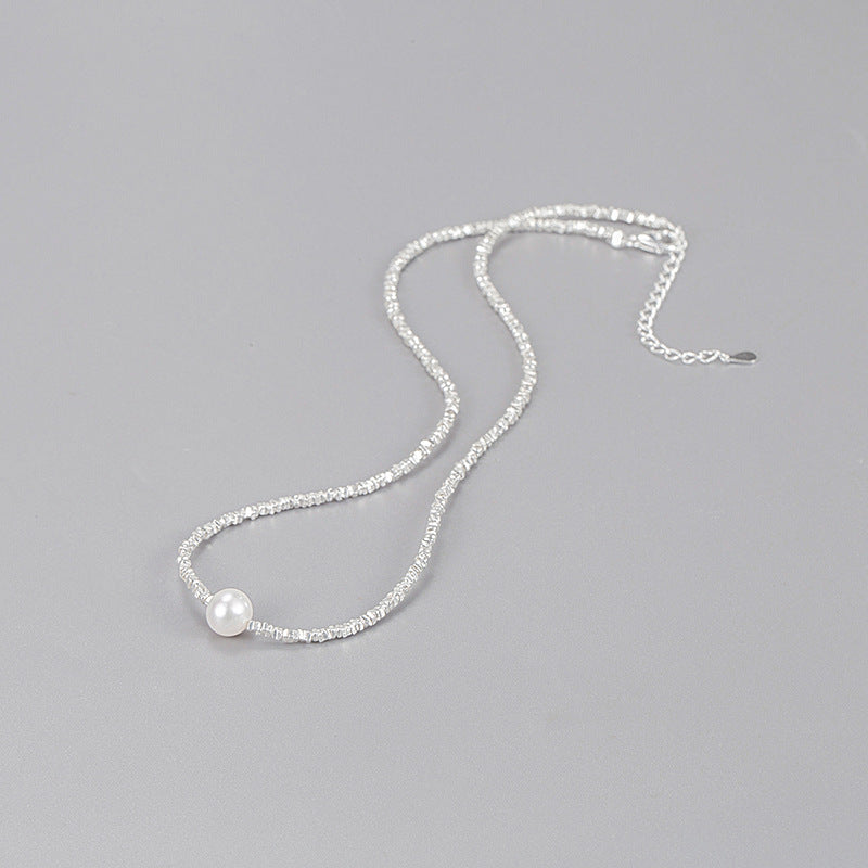 Natural Pearl Sterling Silver Necklace Loforay.com