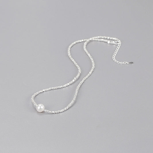 Natural Pearl Sterling Silver Necklace Loforay.com