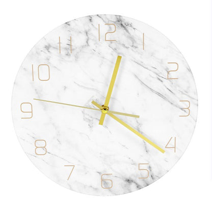 Marble Bedroom Wall Decoration Clock Gift 12 Inches Acrylic