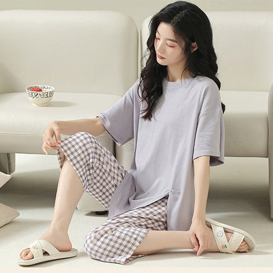Womens Padded Bra Pyjamas Set 100% Pure Cotton