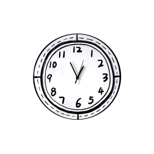 Hand Drawn Style Silent Wall Décor Clock