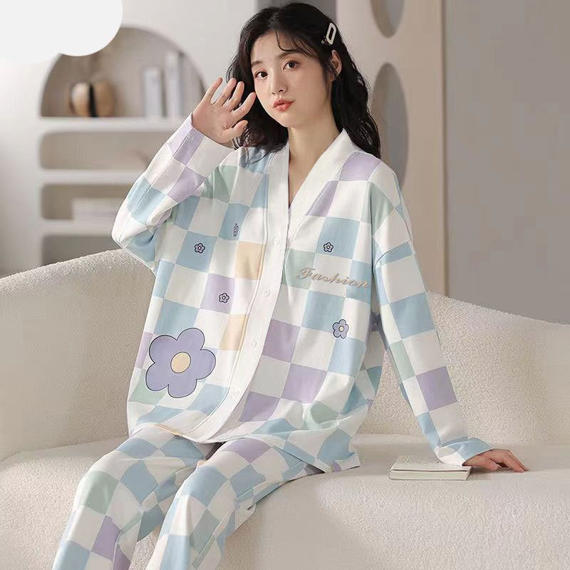 Long Sleeves Women's Pyjamas Button Down Pjs 100% Flannel