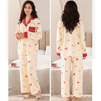 Women's Long Sleeves Pyjamas Set 100% Cotton