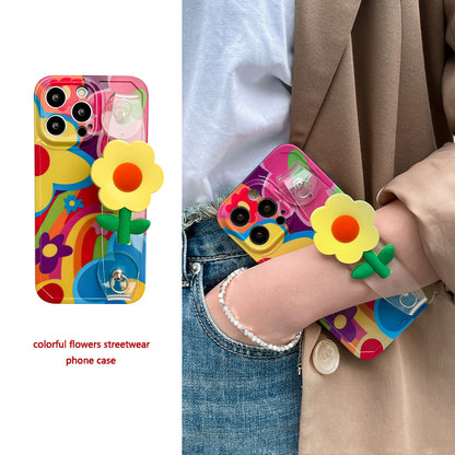 Floral iPhone Cover with Crossbody Strap