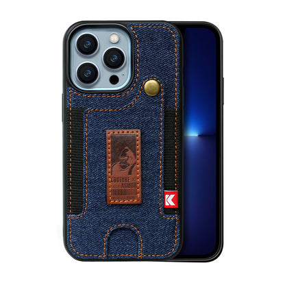 Jeans Protective Case with Card Holder for iPhone 11 to 14 Plus Loforay.com