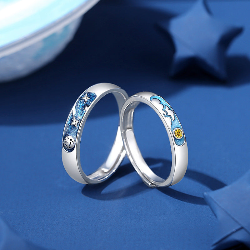 Custom Day and Night Theme Promise Rings Set