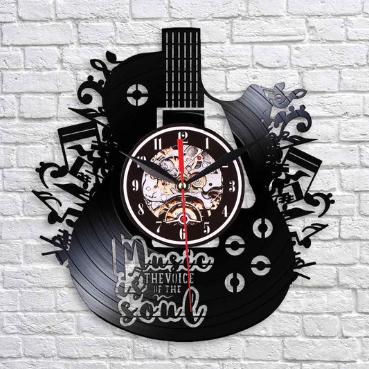 Music Theme Vinyl Record Silent Wall Clock