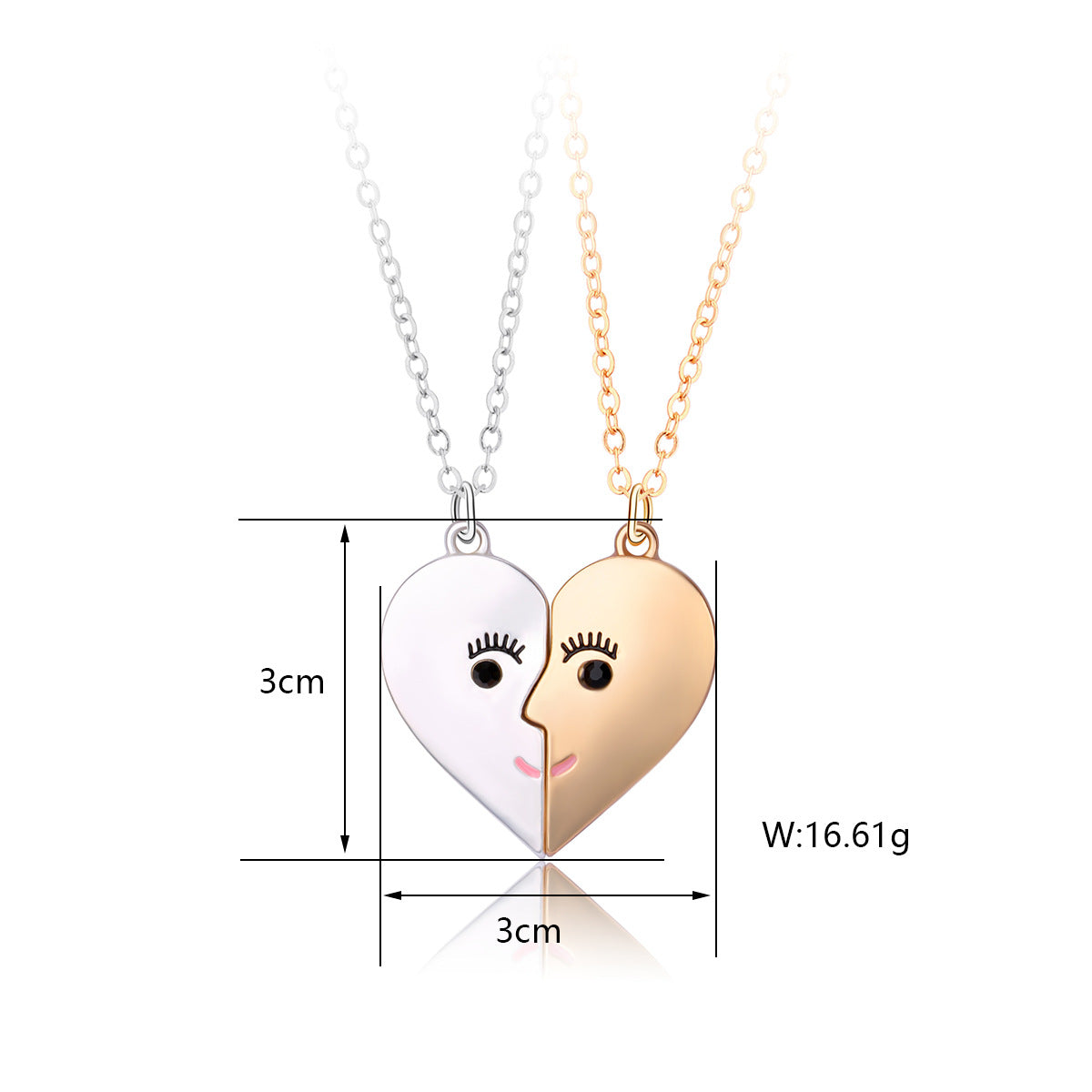 Engraved Half Hearts Best Friend Necklaces Gift Set for 2