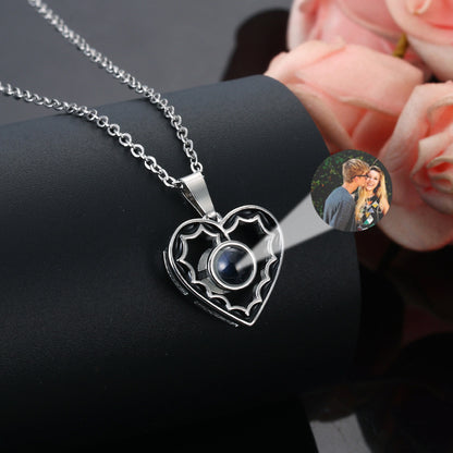 Photo Projection Heart Shaped Pendant