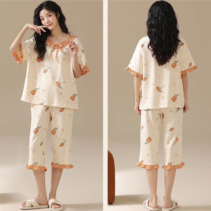Women Padded Bra Pyjamas Set 100% Pure Cotton