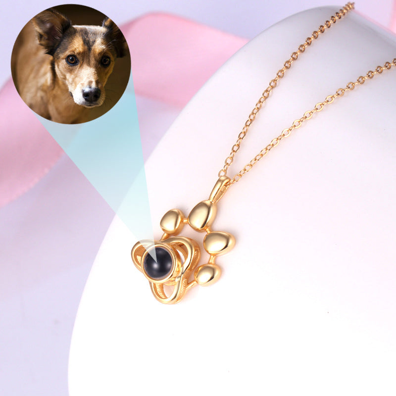 Photo Projection Pet Paw Memorial Pendant