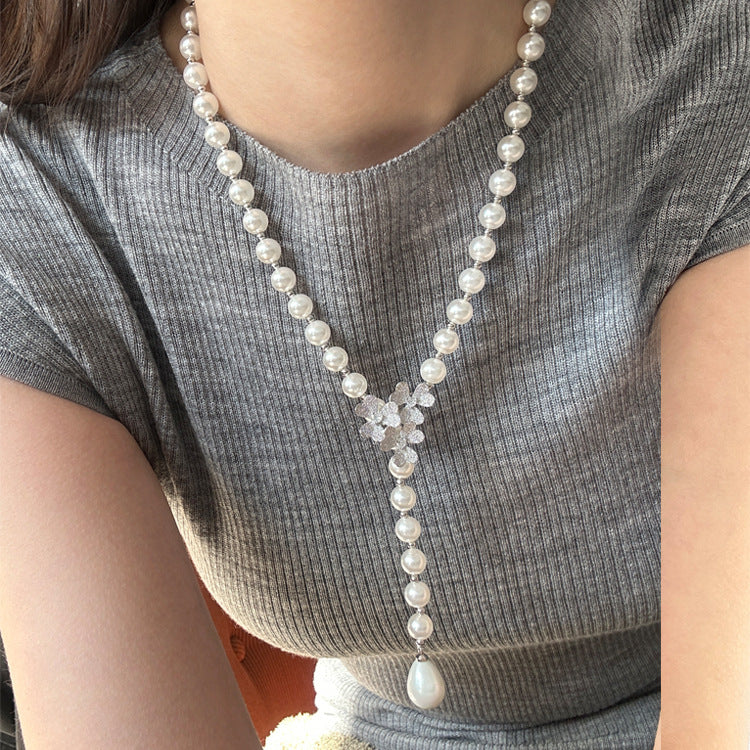 Y-Shaped Pearl Necklace for Women